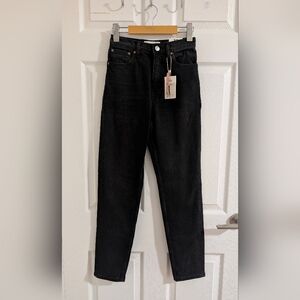 Mango Mom Comfort Jeans NWT High Waist Black Denim Ankle Casual  Sz 1 US /32 EUR
